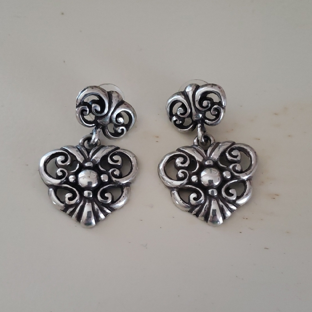 Brighton Elegant Silver Heart Earrings